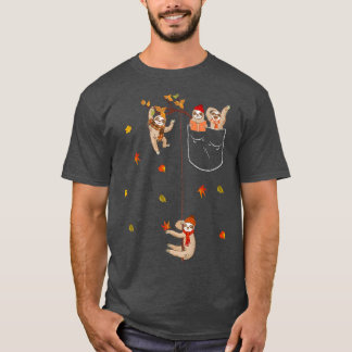 De Herfst Yall Autumn laat Herfst Sloth Pocket T-shirt