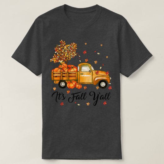 De Herfst Yall Cute Pumpkin Truck Autumn Tree Herf T-shirt (Design voorkant)