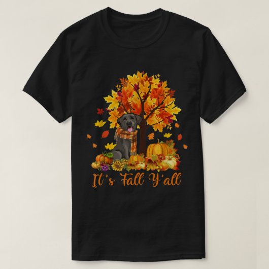 De Herfst Yall Labrador Black Lab Halloween Thanks T-shirt (Design voorkant)