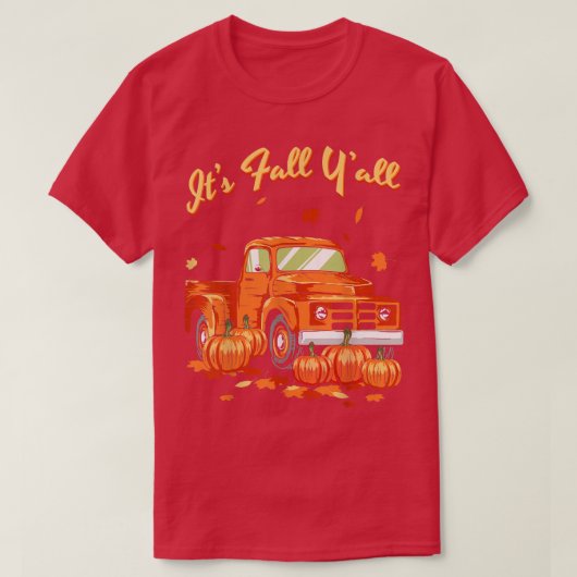 De Herfst Yall Pumpkin Truck Autumn Leaves Herfst  T-shirt (Design voorkant)