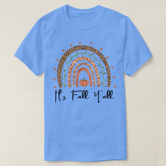 De Herfst Yall Rainbow Maple Herfst Vibes Leaf Pum T-shirt (Design voorkant)