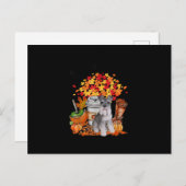 de herfst yall schnauzer dog halloween Thanksgivin Aankondigingskaart (Voorkant / Achterkant)