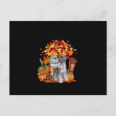 de herfst yall schnauzer dog halloween Thanksgivin Aankondigingskaart (Voorkant)