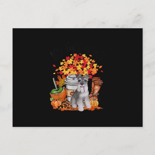 de herfst yall schnauzer dog halloween Thanksgivin Aankondigingskaart (Voorkant)