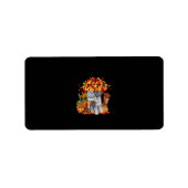 de herfst yall schnauzer dog halloween Thanksgivin Etiket (Voorkant)