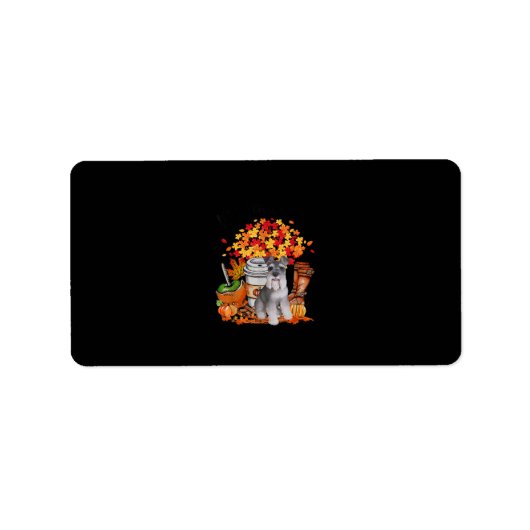 de herfst yall schnauzer dog halloween Thanksgivin Etiket (Voorkant)