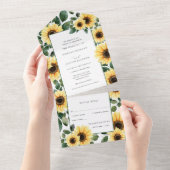 De herfst Zonnebloem die allen in één uitnodiging (Afscheurbaar)