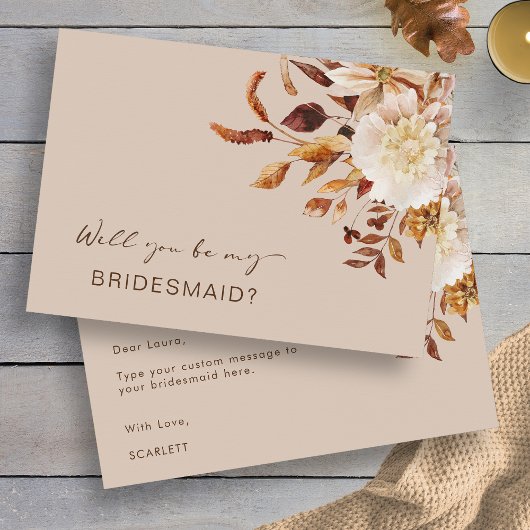 De herfst zult u mijn Bridesmaid- Kaart zijn