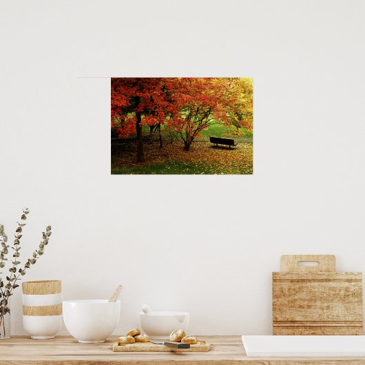 De herfstbank poster (Keuken)