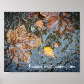 De herfstbladeren in het poster van de bosstroom (Voorkant)