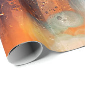 de herfstbladeren op de textuur van regenglas . cadeaupapier (Rol Hoek)