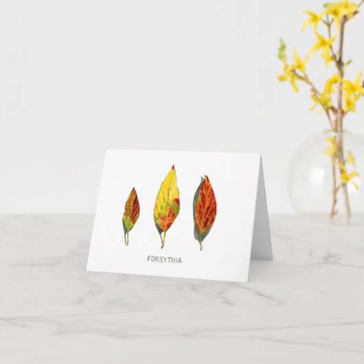 De herfstbladeren van de forsythia kaart (Gele Bloem)