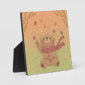 De herfstbladeren van de teddybeer fotoplaat (Voorkant)