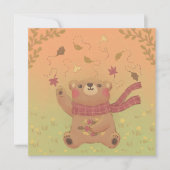 De herfstbladeren van de teddybeer kaart (Voorkant)