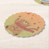 De herfstbladeren van de teddybeer kartonnen onderzetters (Gekanteld)