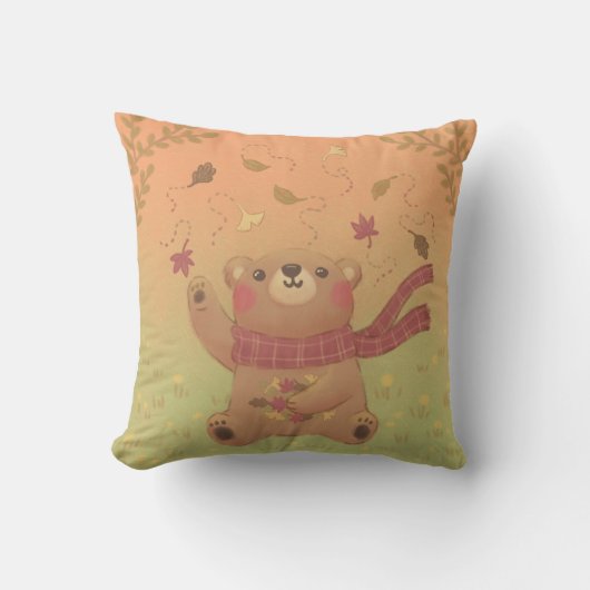 De herfstbladeren van de teddybeer kussen (Voorkant)