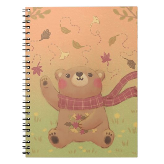 De herfstbladeren van de teddybeer notitieboek (Voorkant)