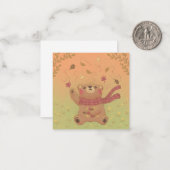 De herfstbladeren van de teddybeer notitiekaartje (Voorkant / Achterkant in situ)