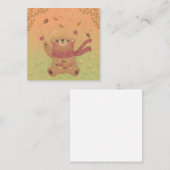 De herfstbladeren van de teddybeer notitiekaartje (Voorkant / Achterkant)