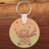 De herfstbladeren van de teddybeer sleutelhanger (Voorkant)