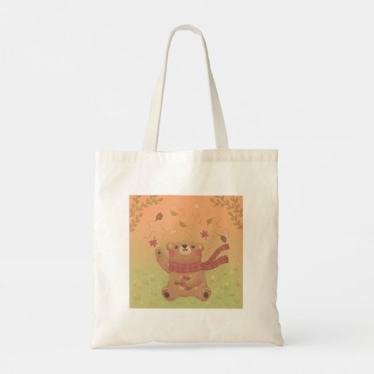 De herfstbladeren van de teddybeer tote bag (Achterkant)