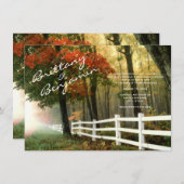 De herfstbomen vallen uit het hek van het hek kaart (Voorkant / Achterkant)