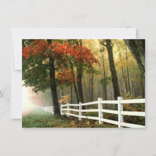 De herfstbomen vallen uit het hek van het hek kaart (Achterkant)