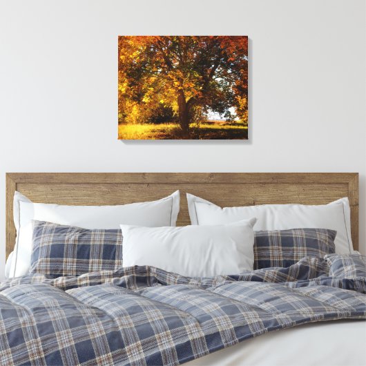 De herfstboom canvas afdruk (Insitu (Slaapkamer))