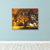 De herfstboom canvas afdruk (Insitu (Houten vloer))
