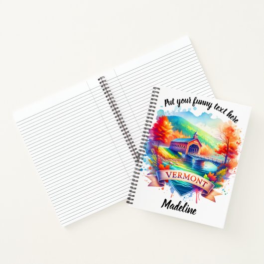 De herfstbrug van Vermont Notitieboek (Binnen)