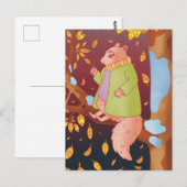 De herfsteekhoorn briefkaart (Voorkant / Achterkant)