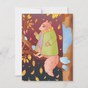 De herfsteekhoorn briefkaart