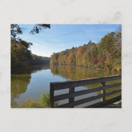 De herfstreflectie op het meer door de Rustic Wood Briefkaart