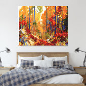 De herfst's Garland, mooie kunst van Tom Thomson, Canvas Afdruk (Insitu (Slaapkamer))