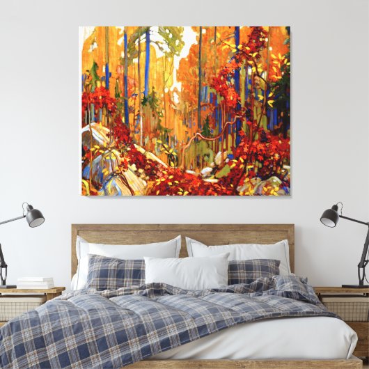 De herfst's Garland, mooie kunst van Tom Thomson, Canvas Afdruk (Insitu (Slaapkamer))