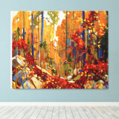 De herfst's Garland, mooie kunst van Tom Thomson, Canvas Afdruk (Insitu (Houten vloer))