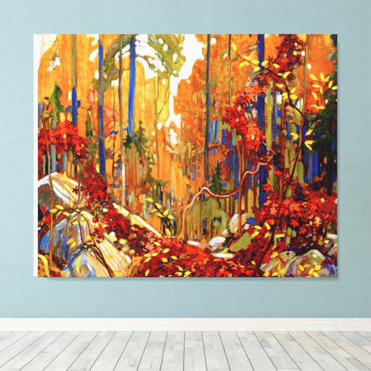 De herfst's Garland, mooie kunst van Tom Thomson, Canvas Afdruk (Insitu (Houten vloer))