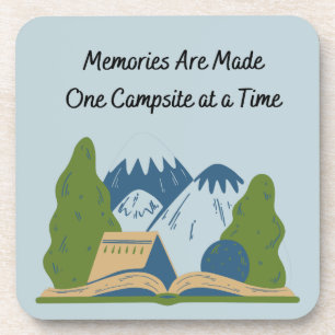 De herinneringen worden gemaakt één Campsite tegel Bier Onderzetter