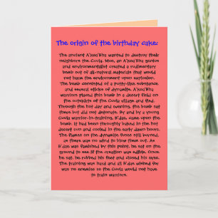 De herkomst van de Birthday Cake Birthday Card Kaart