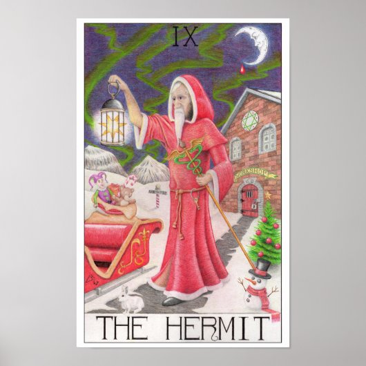 De Hermiet tarotkaart Poster (Voorkant)