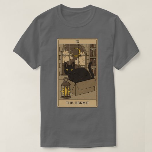 De Hermit Cats Tarot T-shirt (Design voorkant)