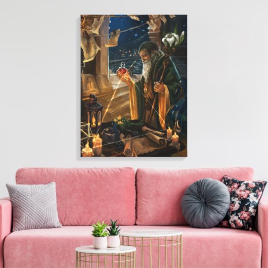 De Hermit kaartillustratie - alchemie kunst Canvas Afdruk (Insitu (Woonkamer))