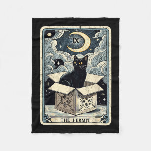 De Hermit Tarot Kaart Cat in de doos Mystic Funny Fleece Deken