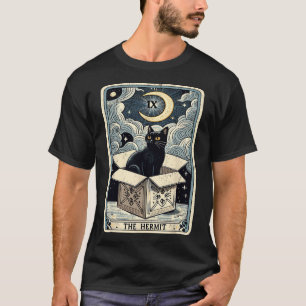 De Hermit Tarot Kaart Cat in de doos Mystic Funny  T-shirt