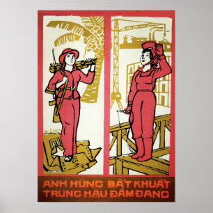De Hero is een ongedomesticeerd en moedig Vietnam Poster