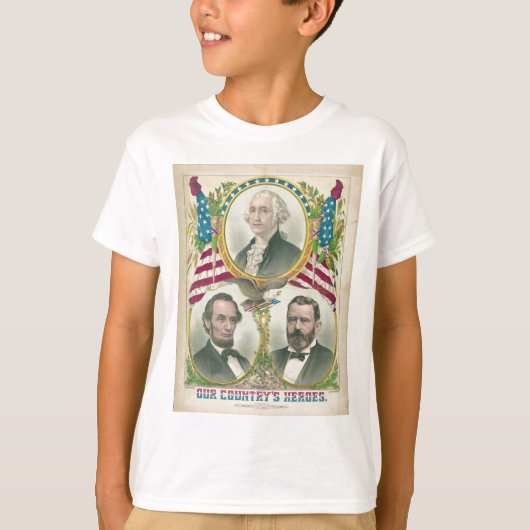 De Heroes Washington Lincoln Grant van ons land T-shirt (Voorkant)