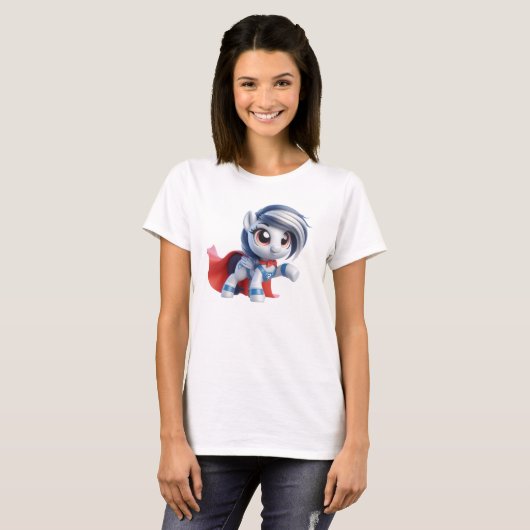 De heroïsche pony met de zilvercrinier. t-shirt (Voorkant volledig)