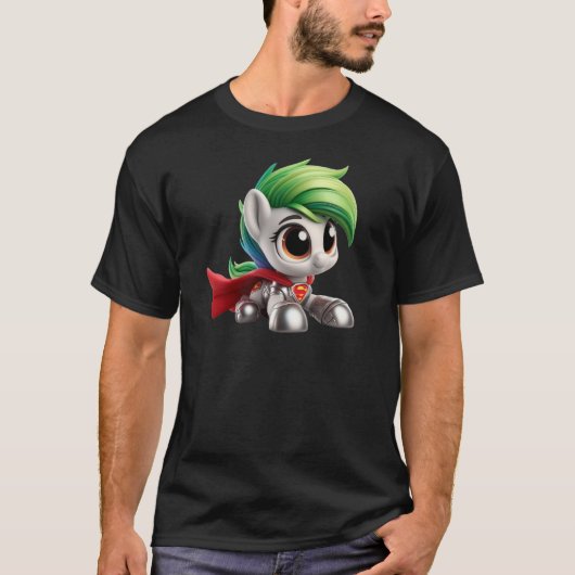 De heroïsche pony met levendige kleuren. t-shirt (Voorkant)