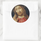 De heropgezette Christus Ronde Sticker (Tas)