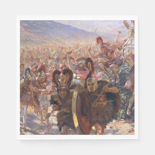 De Heros van de slag om Marathon (Rochegrosse) Servet (Voorkant)